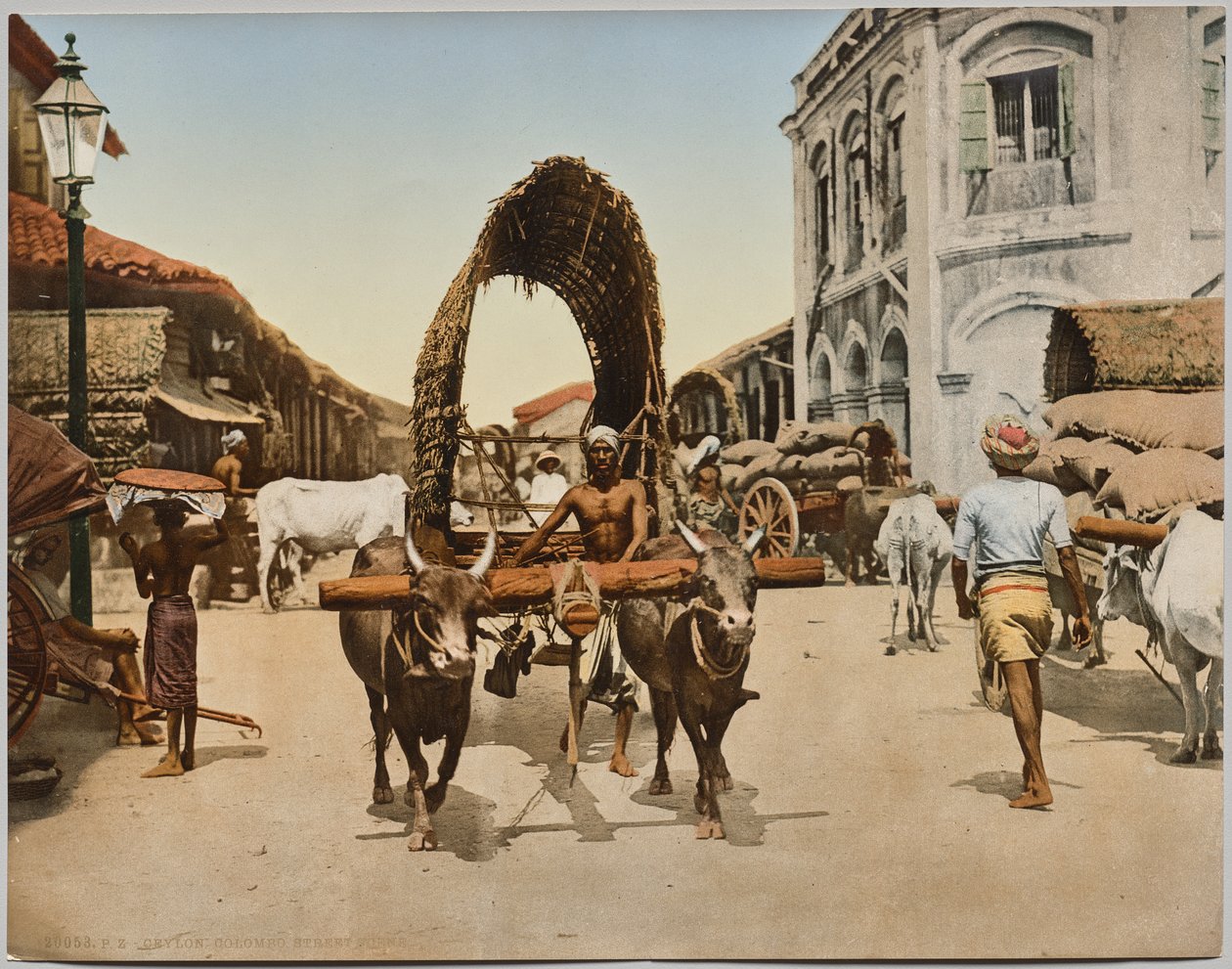 Intia. Ceylon. Colombo. Street Scene, kuvan jälkeen tohtori Kurt Boeck tekijältä Photoglob Co. (Zurich, active c. 1890 1910)