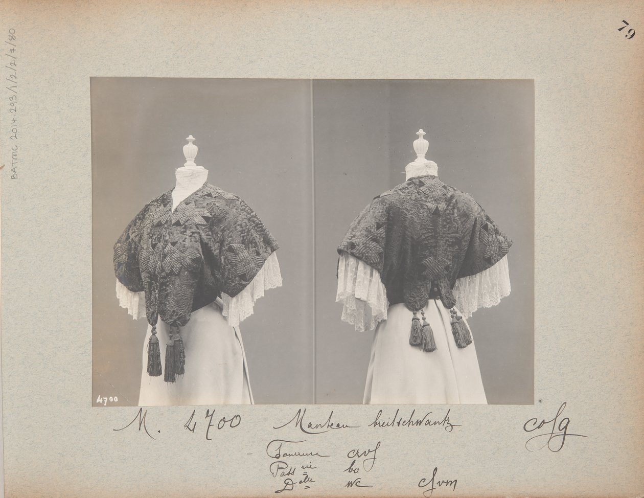 Albumisivu: House of Worth, Jacket tekijältä Photographer French