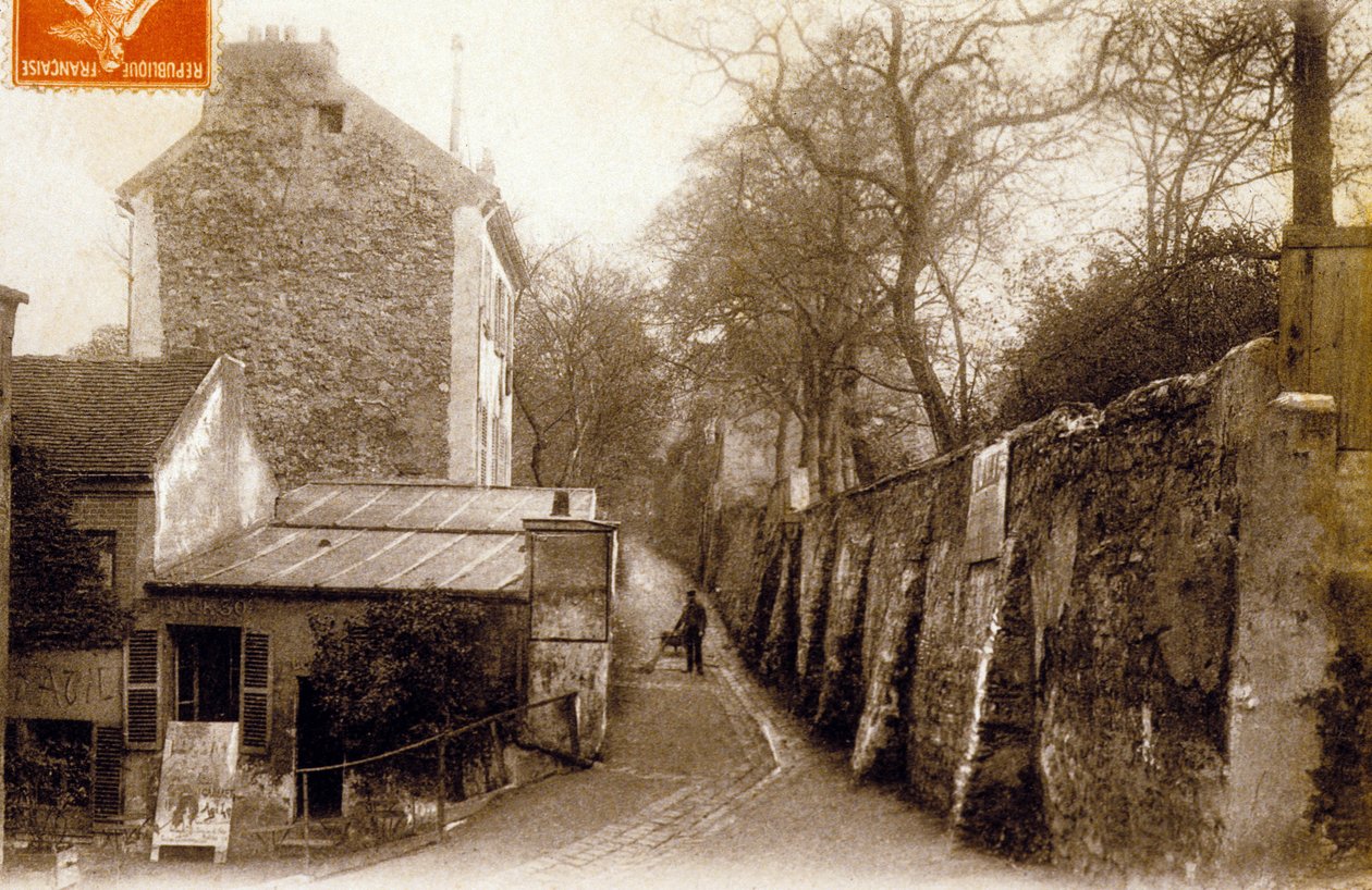St Vincent Street, Montmartre, Pariisi, n. 1900 (m/v valokuva) tekijältä Photographer French