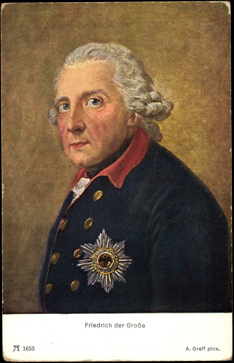 Taiteilija Ak Friedrich Suuri, Friedrich II Preussin kuningas, Ackermann 1653 (s/w-kuva) tekijältä Photographer German