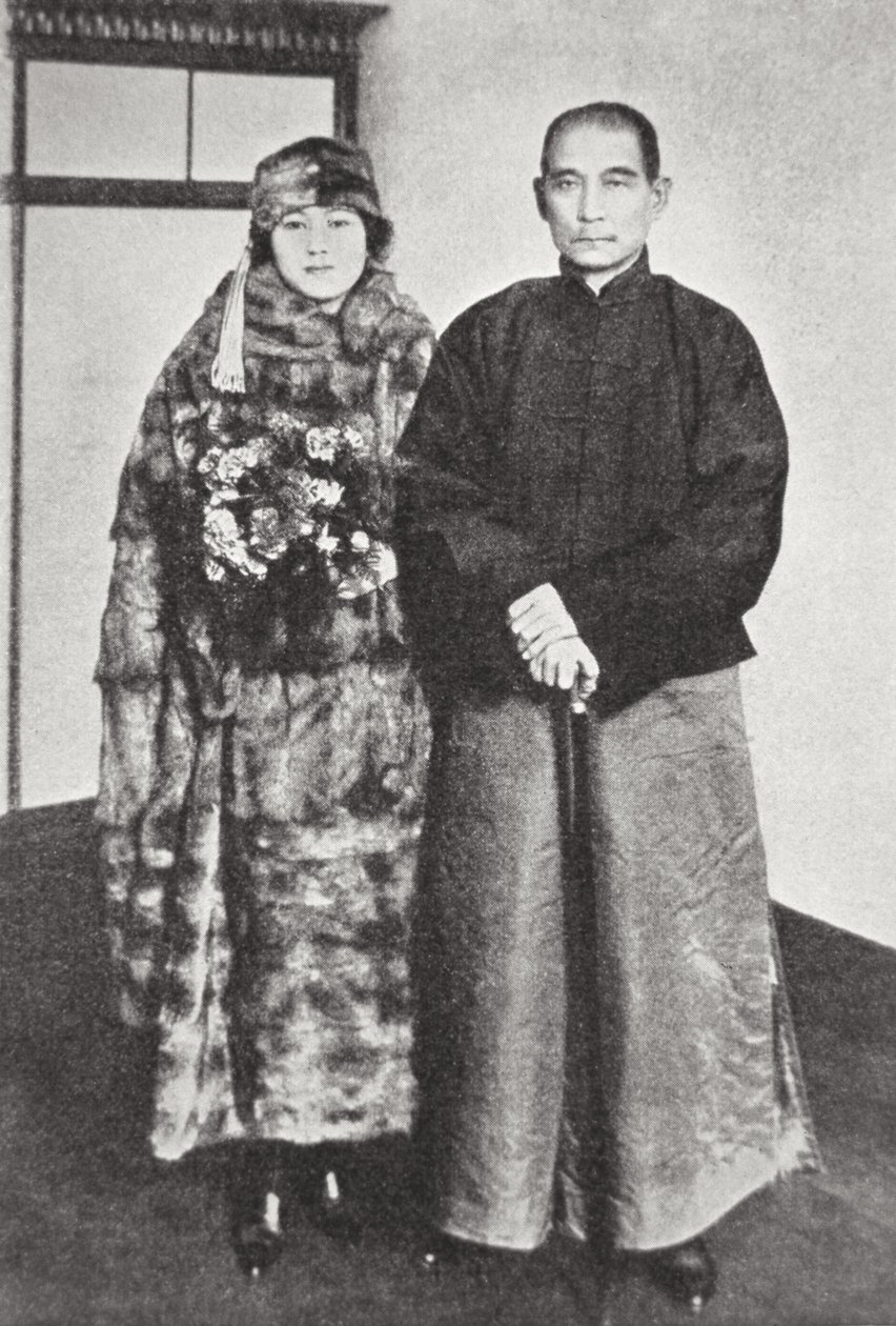 Sun Yat-Sen vaimonsa kanssa (m/w kuva) tekijältä Photographer German