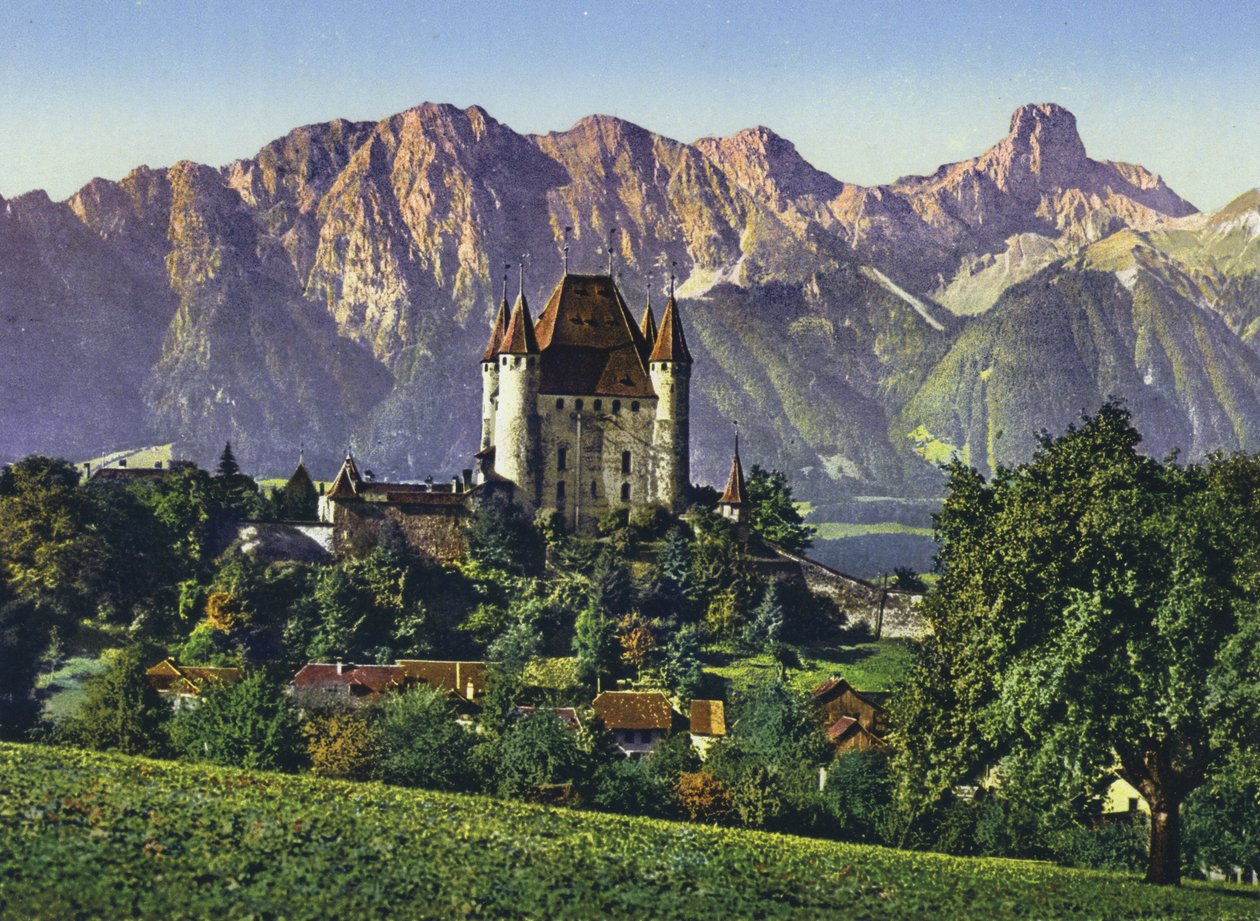 Thun, linna ja Stockhornin ketju (kuva) tekijältä Photographer Swiss