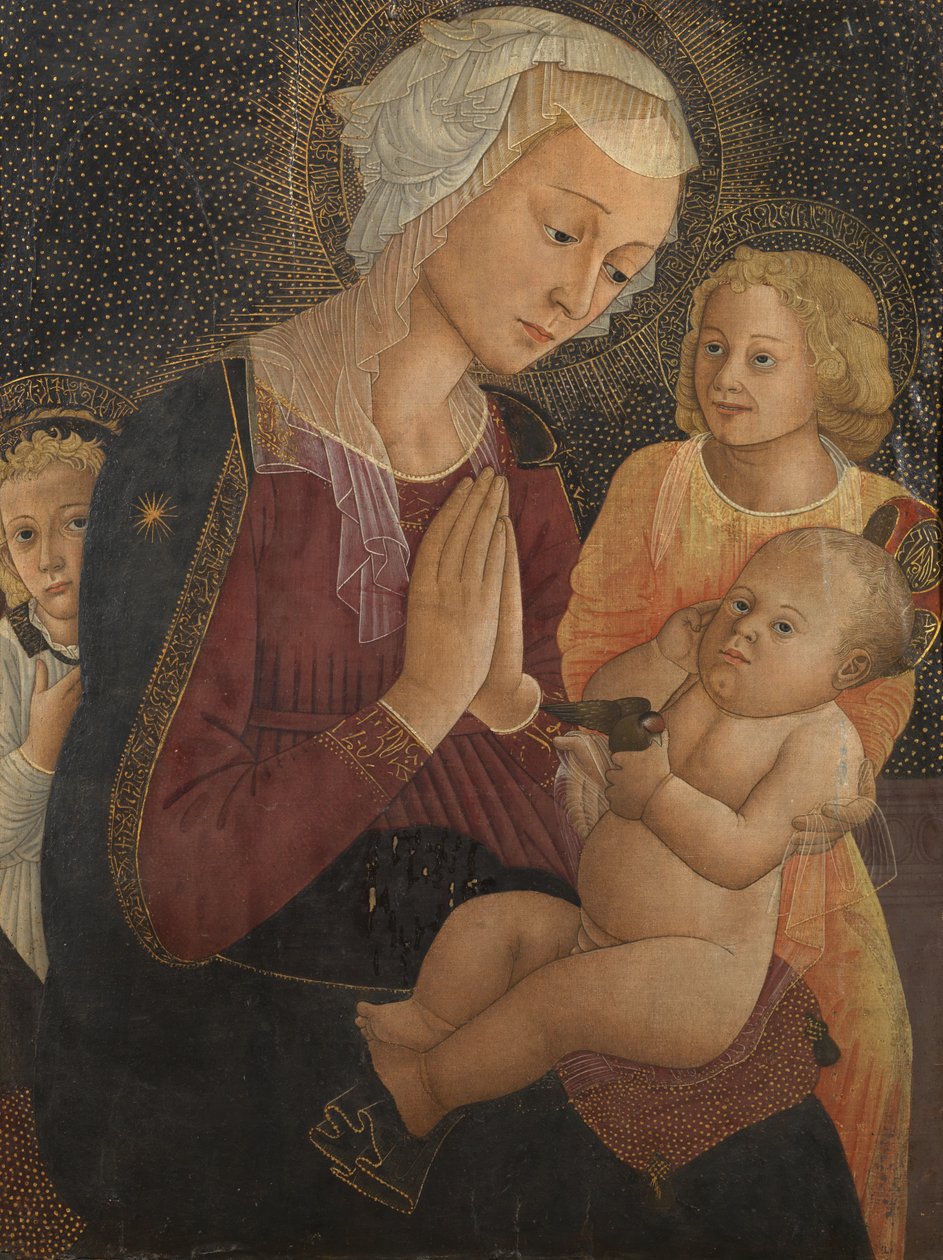 Neitsyt ja lapsi kahden enkelin kanssa, 1550-75 tekijältä Pier Francesco Fiorentino