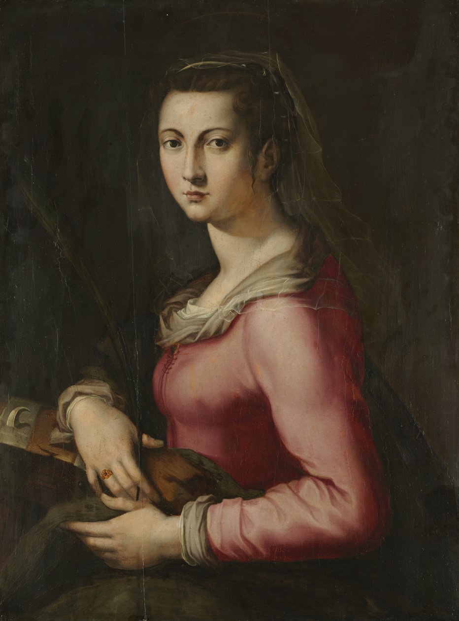 Naisen muotokuva Pyhänä Katariinana, n. 1560. tekijältä Pier Francesco Foschi