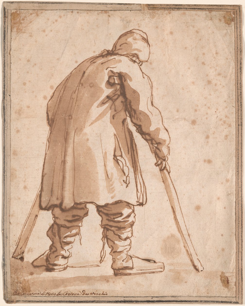 Karikatyyri miehestä, jonka sanotaan olevan Pietro da Cortona tekijältä Pier Francesco Mola