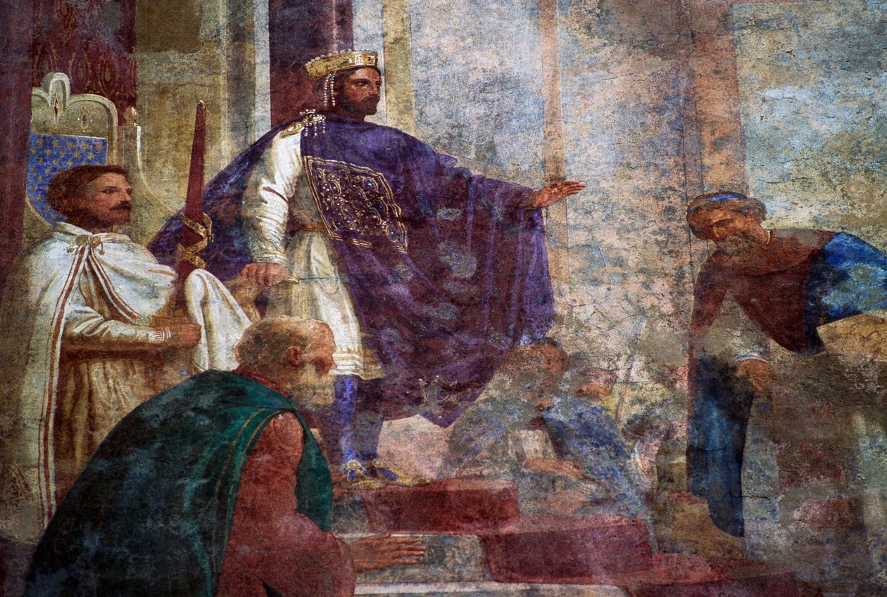 Yksityiskohta Palazzo Thienen (1400-luku), Vicenzan (UNESCOn maailmanperintöluettelo) julkisivussa olevista freskoista tekijältä Blaise Nicolas Le Sueur
