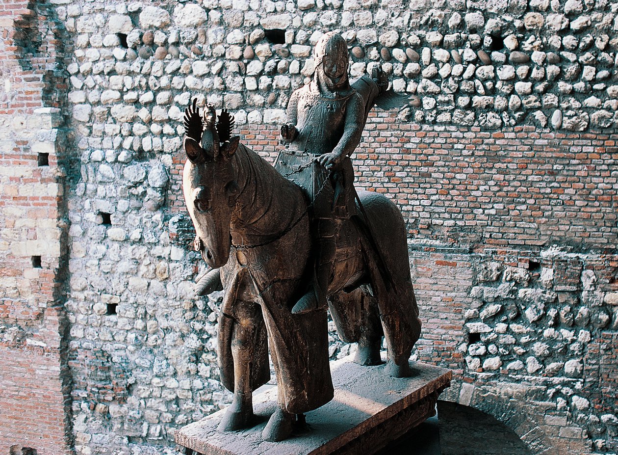 Cangrande I della Scalan ratsastajapatsas, Castelvecchio, Verona, Veneto, Italia. tekijältä Blaise Nicolas Le Sueur