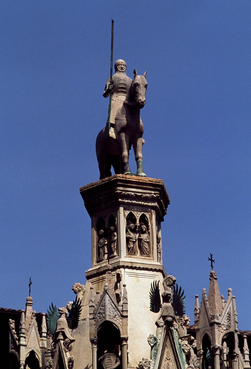 Cansignorio della Scalan ratsastuspatsas, Cansignorio della Scalan hauta, Bonino da Campionen (1325-1397) teos, Scaligerin haudat, Verona, Veneto, Italia tekijältä Blaise Nicolas Le Sueur
