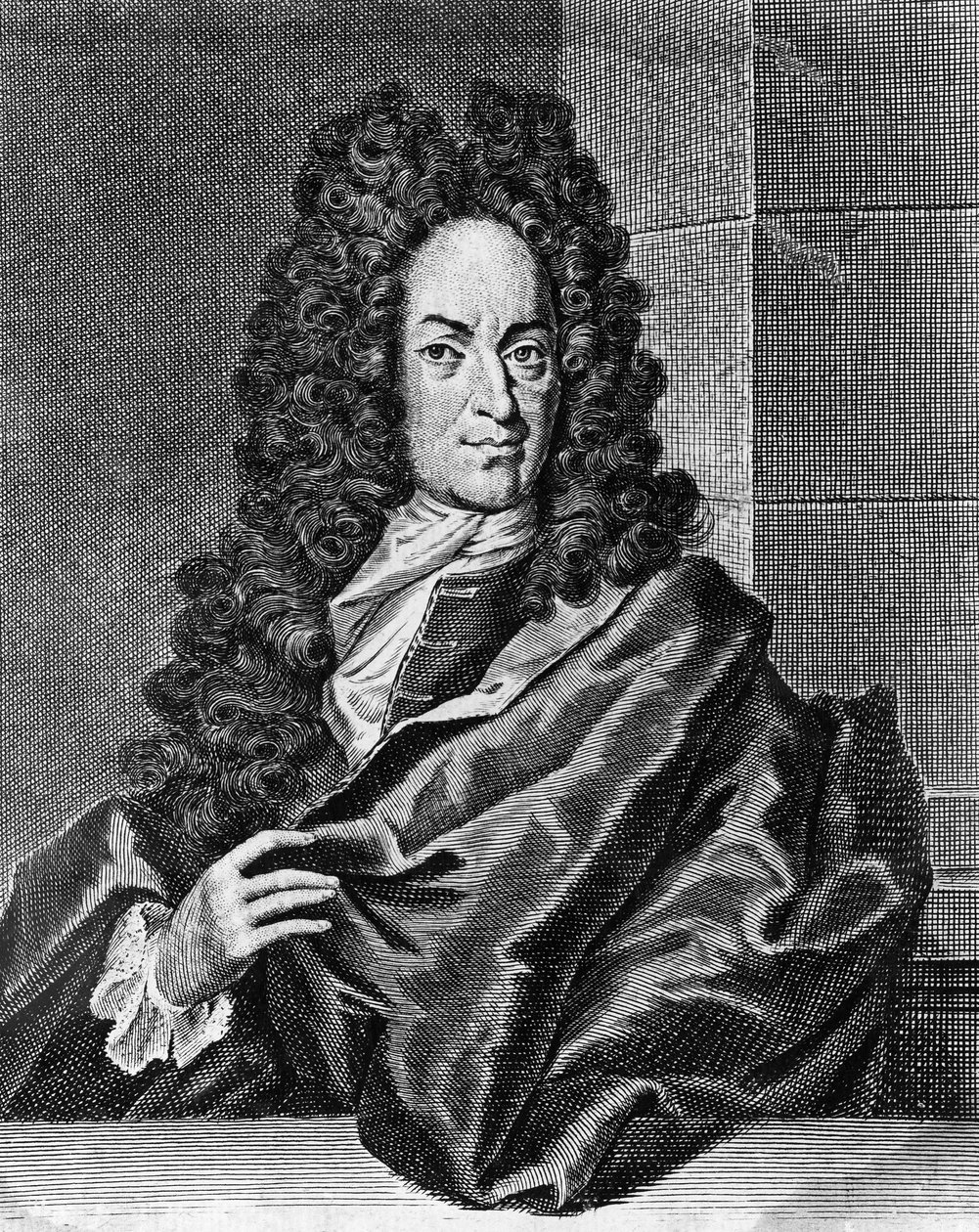 Georg Ernst Stahlin (1659-1734), saksalaisen lääkärin ja kemistin muotokuva, kaiverrus julkaisusta Opusculum chimico-physico-medicum, Halae Magdeburgicae tekijältä Blaise Nicolas Le Sueur