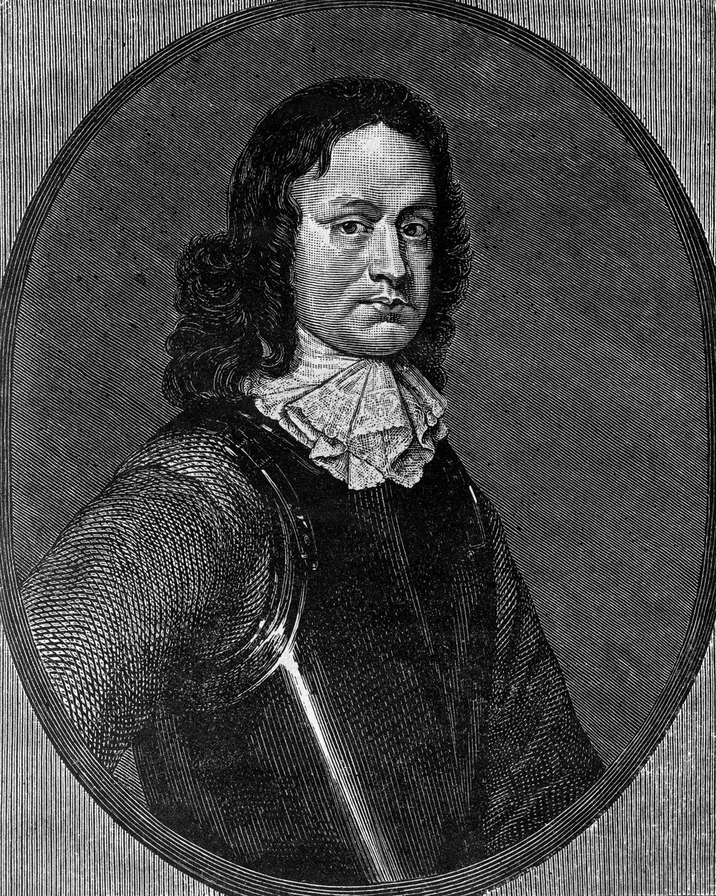 John Hampdenin (noin 1595-1643), englantilaisen poliitikon muotokuva, kaiverrus tekijältä Blaise Nicolas Le Sueur