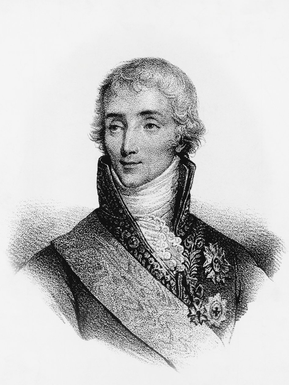 Muotokuva Joseph Fouchesta (1759-1820), Ranskan valtiomies ja Napoleon I:n aikainen poliisiministeri, kaiverrus tekijältä Blaise Nicolas Le Sueur
