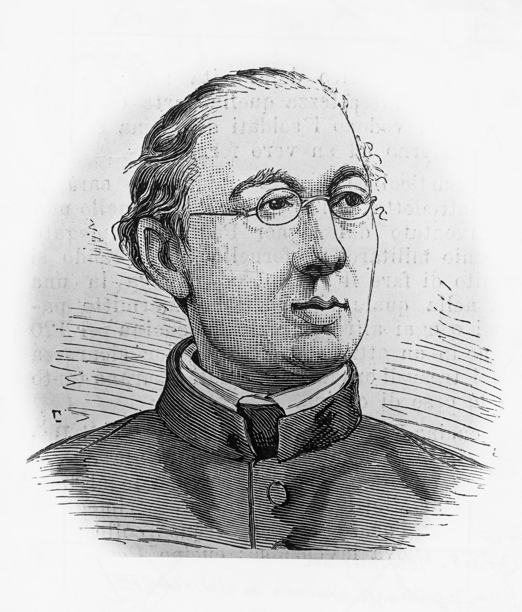 Joseph Hergenroetherin (1824-1890), saksalaisen historioitsijan ja kardinaalin sekä Vatikaanin arkiston ensimmäisen kardinaaliprofeetan muotokuva, kaiverrus. tekijältä Blaise Nicolas Le Sueur