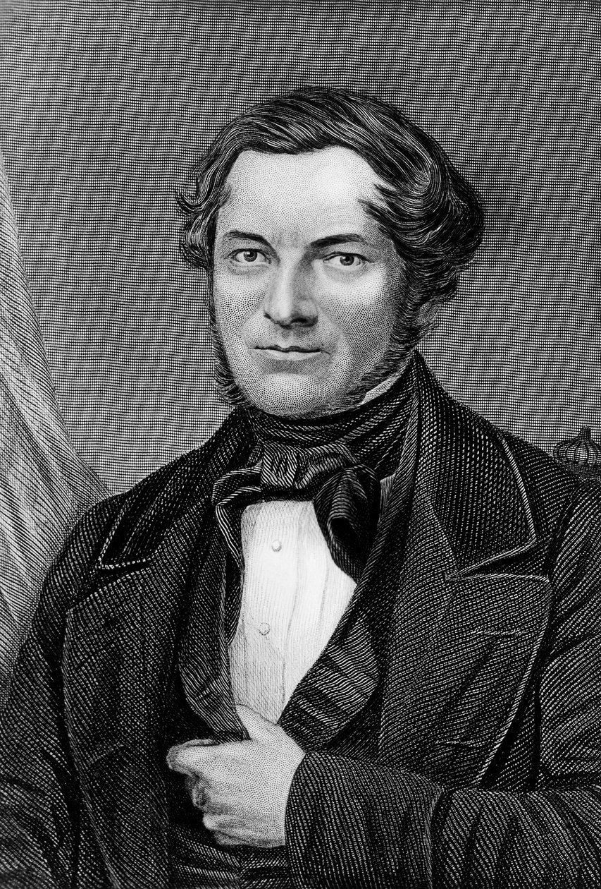 Robert Wilhelm Eberhard Bunsenin (1811-1899), saksalaisen kemistin ja fyysikon muotokuva, kaiverrus tekijältä Blaise Nicolas Le Sueur