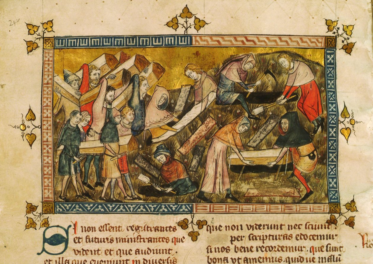 Ruton uhrien hautaus Tournaissa, noin 1353. tekijältä Pierart dou Tielt