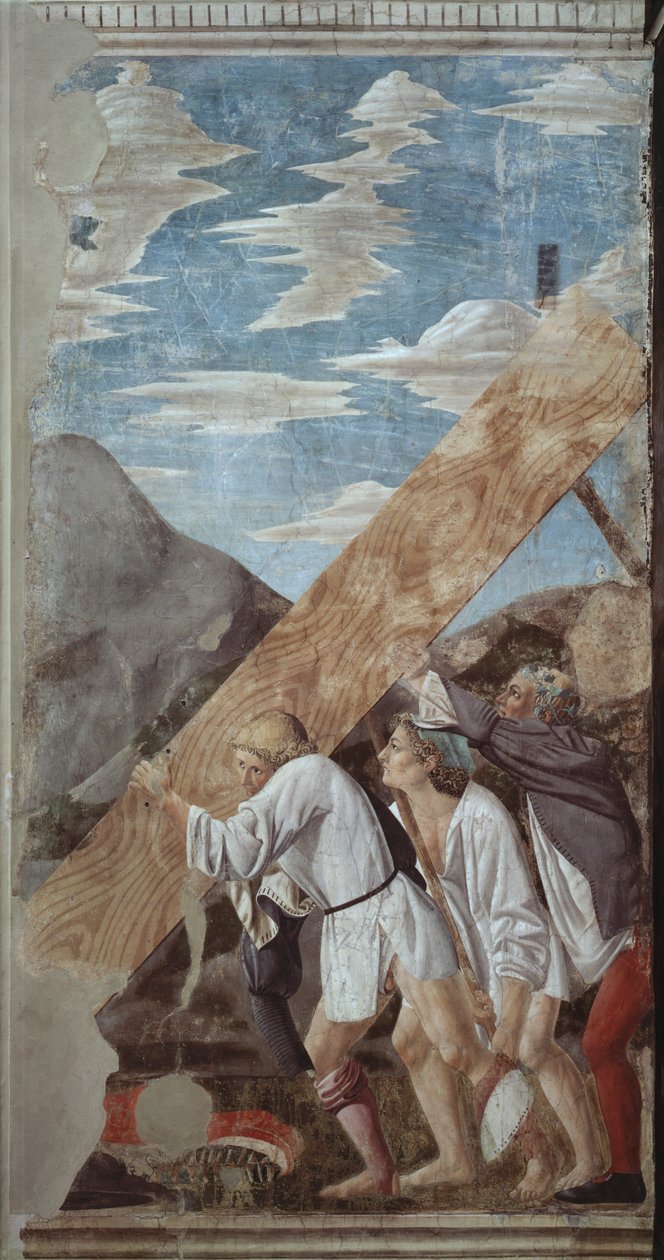 Puun hautaaminen True Cross Cyclesta, valmistui 1464 tekijältä Piero della Francesca