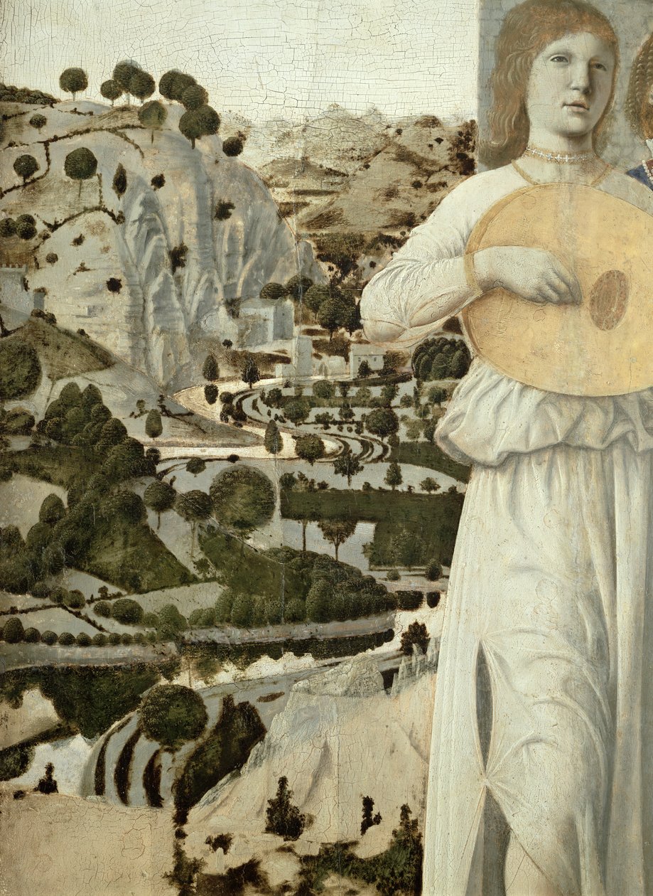 Syntymä, 1470-75 tempera paneelin yksityiskohdassa 5240 tekijältä Piero della Francesca