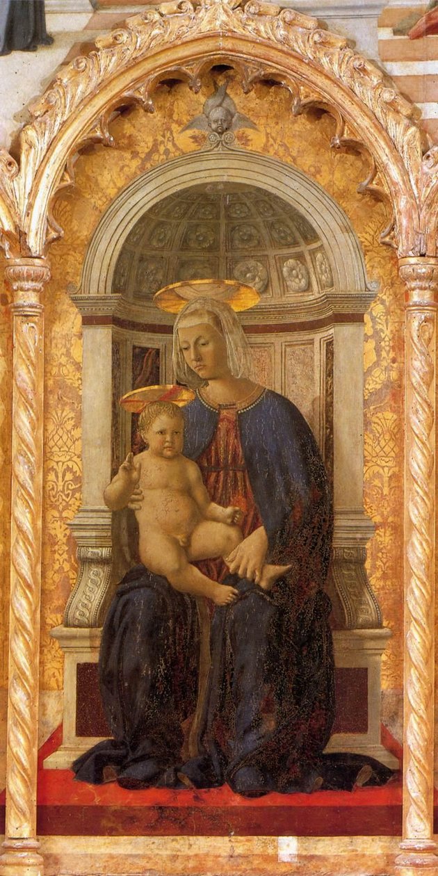 Pyhän Anthonyn polyptykki: Madonna ja lapsi tekijältä Piero della Francesca