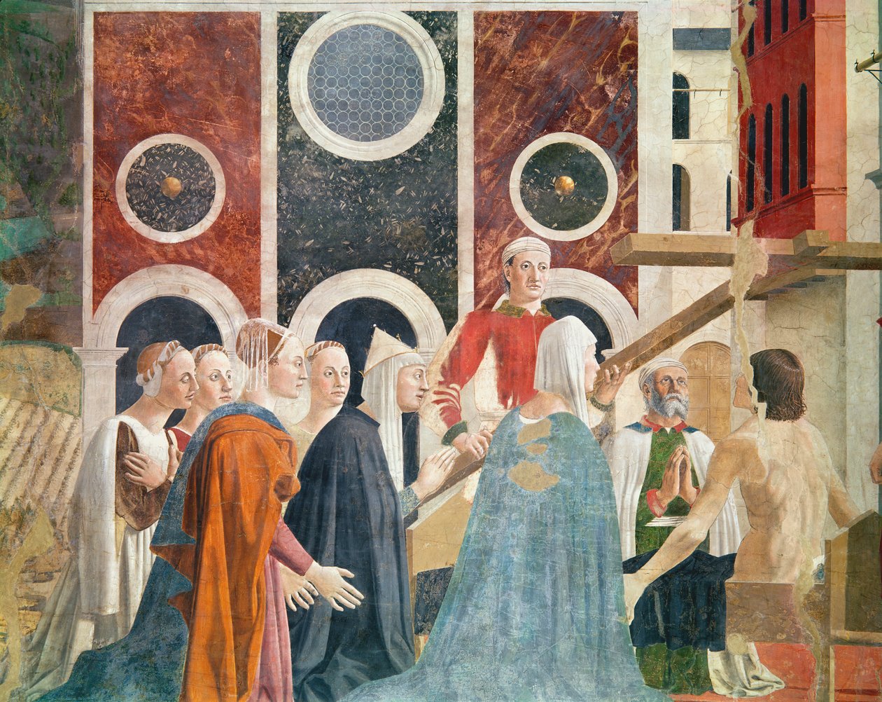 Todellisen ristin vahvistaminen, valmistui 1464 (yksityiskohta) tekijältä Piero della Francesca
