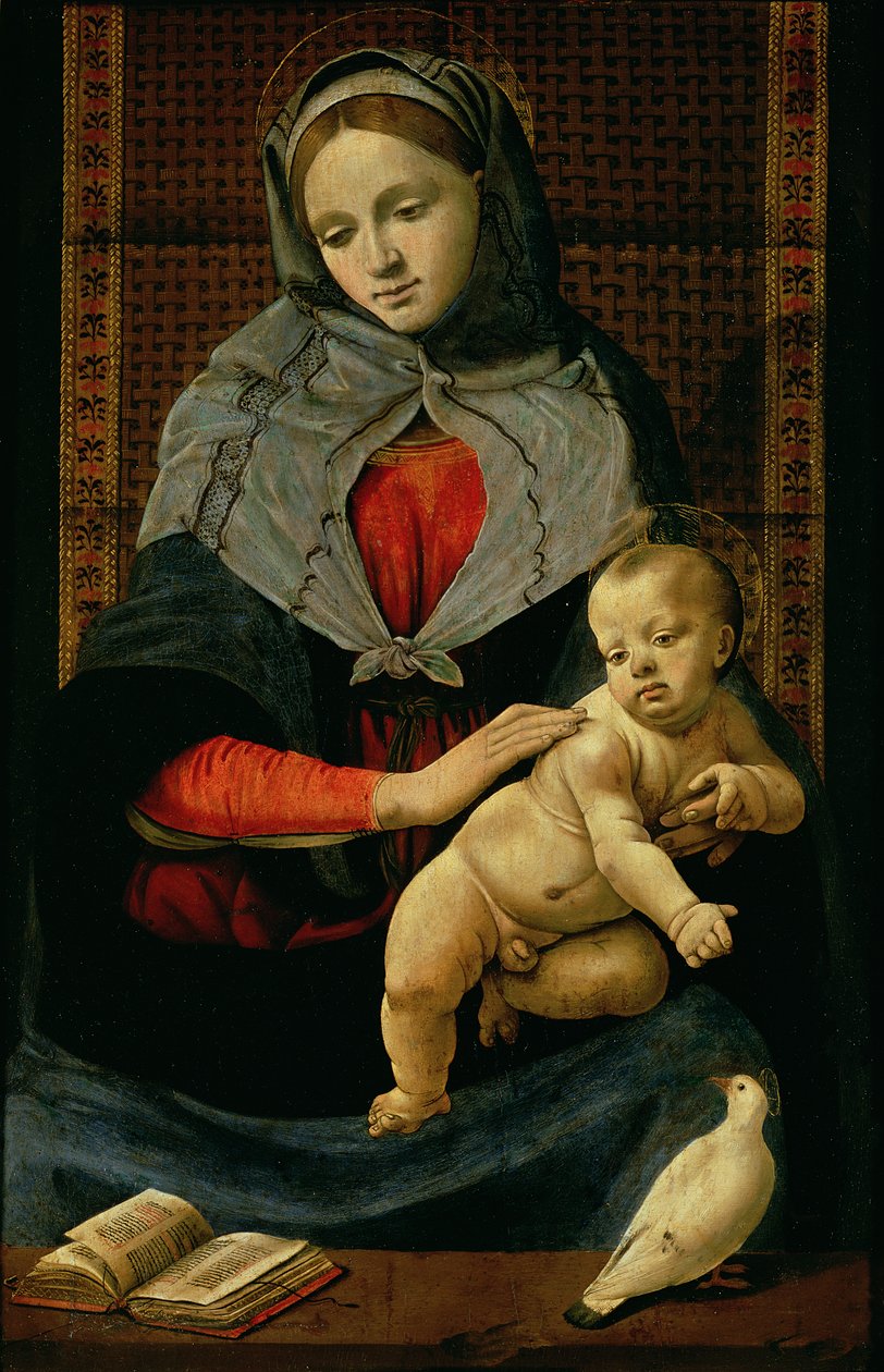 Madonna ja lapsi kyyhkysen kanssa tekijältä Piero di Cosimo