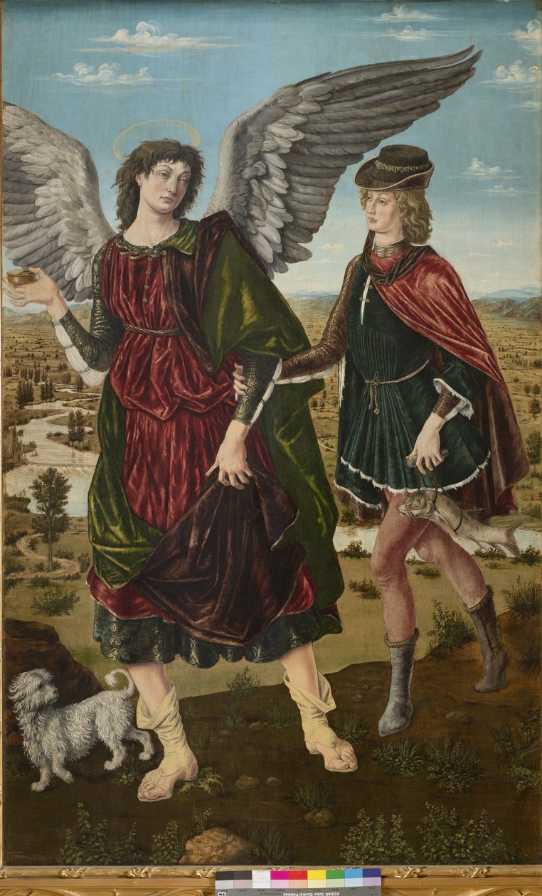 Arkkienkeli Rafael ja Tobias, 1465-70 tekijältä Piero del Pollaiolo