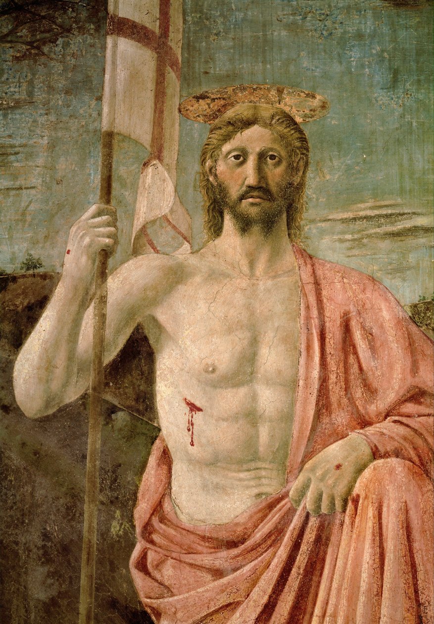 Kristus ylösnoussut (seinämaalaus) tekijältä Piero della Francesca