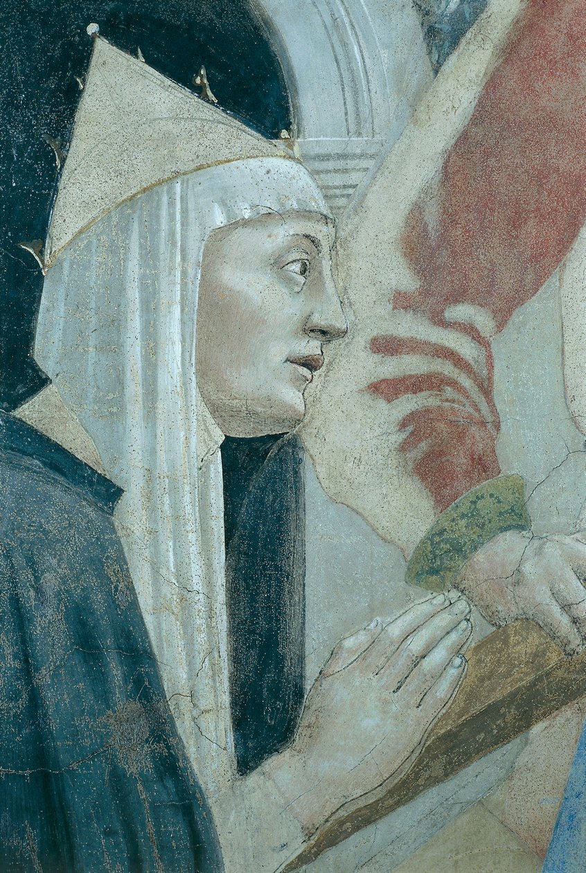 Yksityiskohta The Legend of the True Crossista, joka osoittaa todellisen ristin löytämisen ja vahvistamisen, kirjoittanut Piero della Francesca tekijältä Piero della Francesca