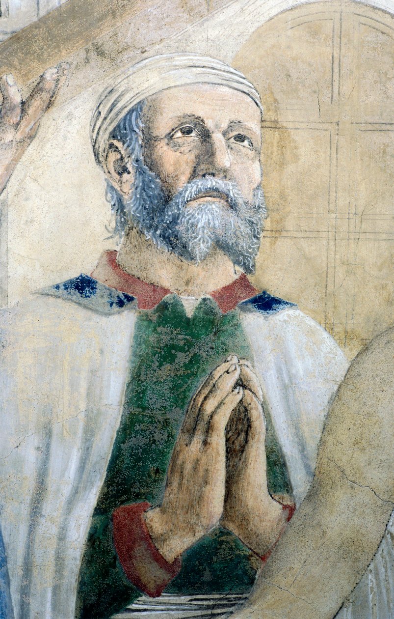 Yksityiskohta The Legend of the True Crossista, joka osoittaa todellisen ristin löytämisen ja vahvistamisen, kirjoittanut Piero della Francesca tekijältä Piero della Francesca