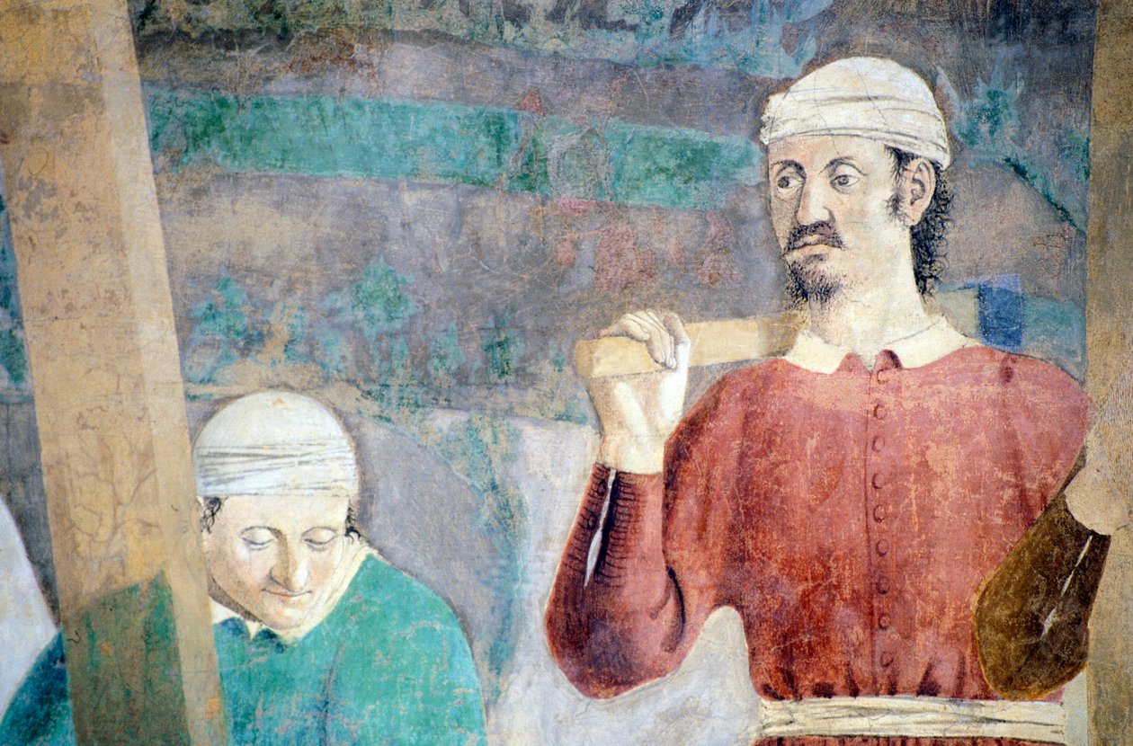 Yksityiskohta The Legend of the True Crossista, joka osoittaa todellisen ristin löytämisen ja vahvistamisen, kirjoittanut Piero della Francesca tekijältä Piero della Francesca