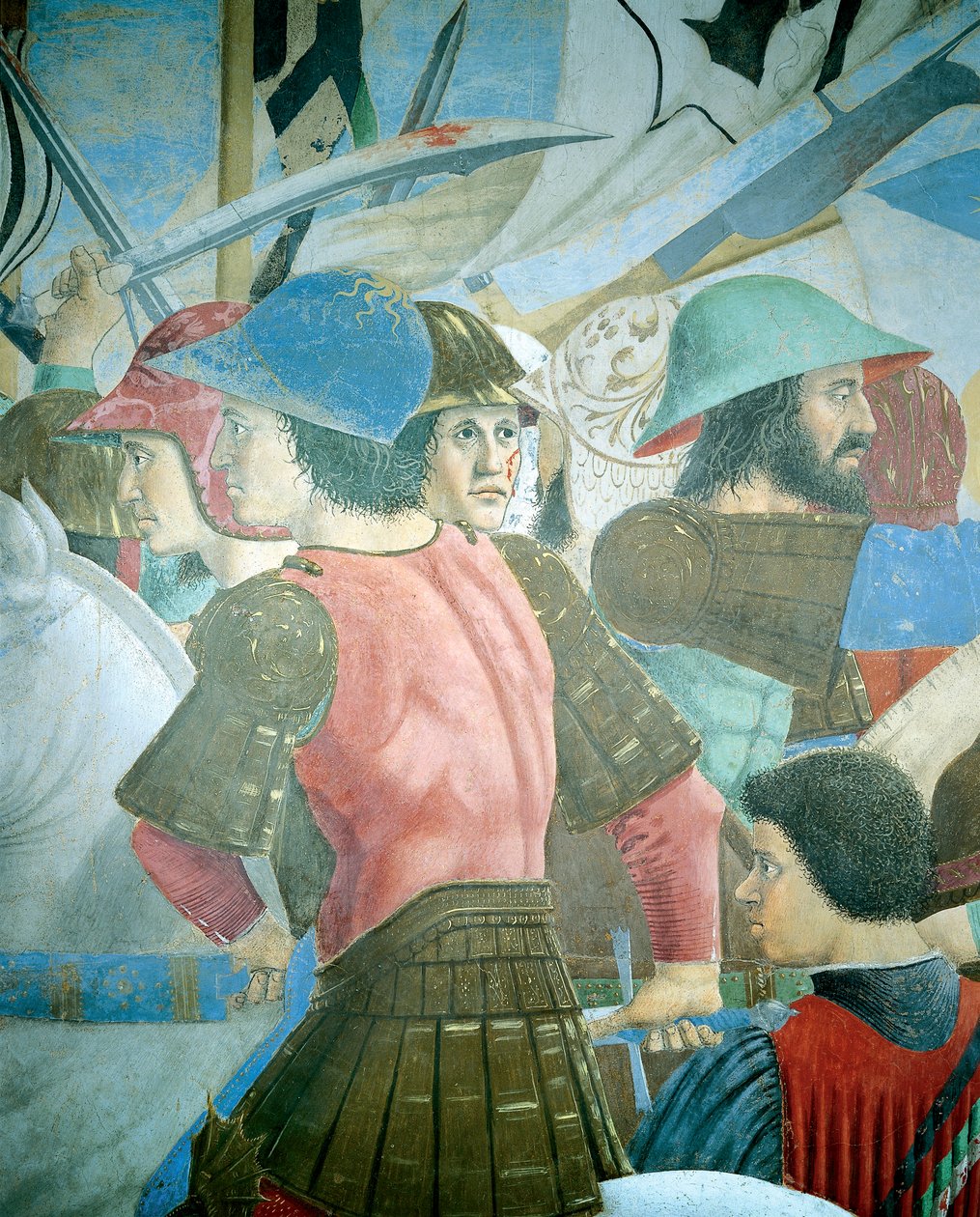 Yksityiskohta todellisen ristin legendasta, joka esittää Bysantin Heraklius I:n taistelun Chosroes II:ta vastaan, kirjoittanut Piero della Francesca tekijältä Piero della Francesca
