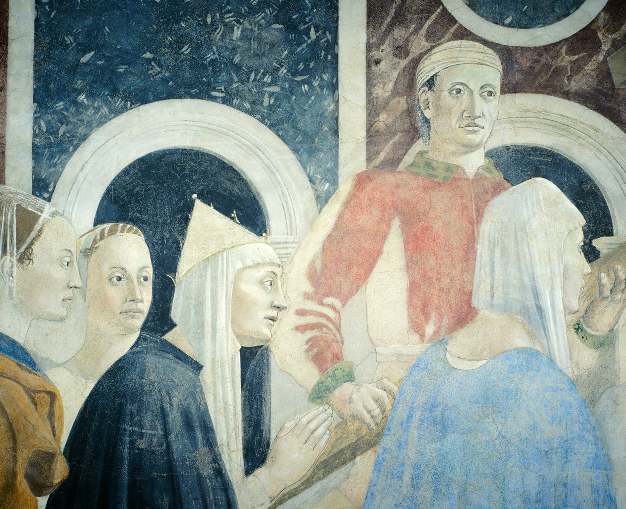 Yksityiskohta Legend of the True Crossista, joka osoittaa todellisen ristin löytämisen ja vahvistamisen, kirjoittanut Piero della Francesca tekijältä Piero della Francesca