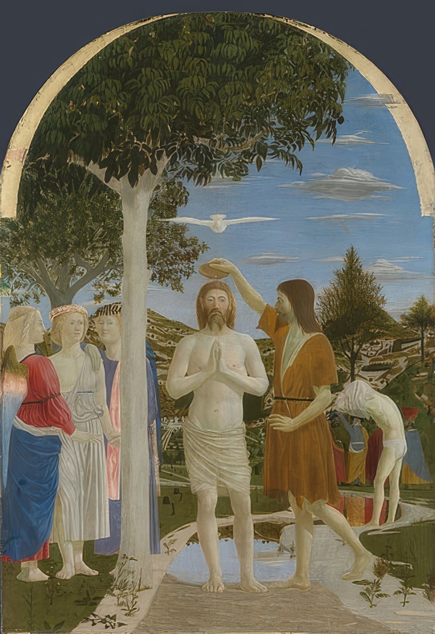 Kristuksen kaste. 1450-luku tekijältä Piero della Francesca