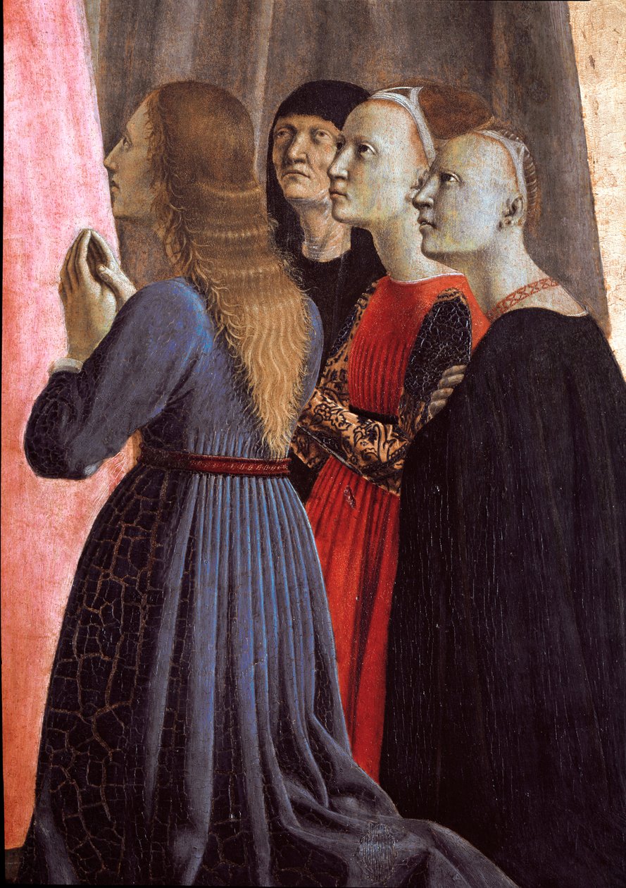 Misericorden polyptyykki: Armon neitsyt, pyhien ympäröimänä - Yksityiskohta - Puumaalaus tekijältä Piero della Francesca