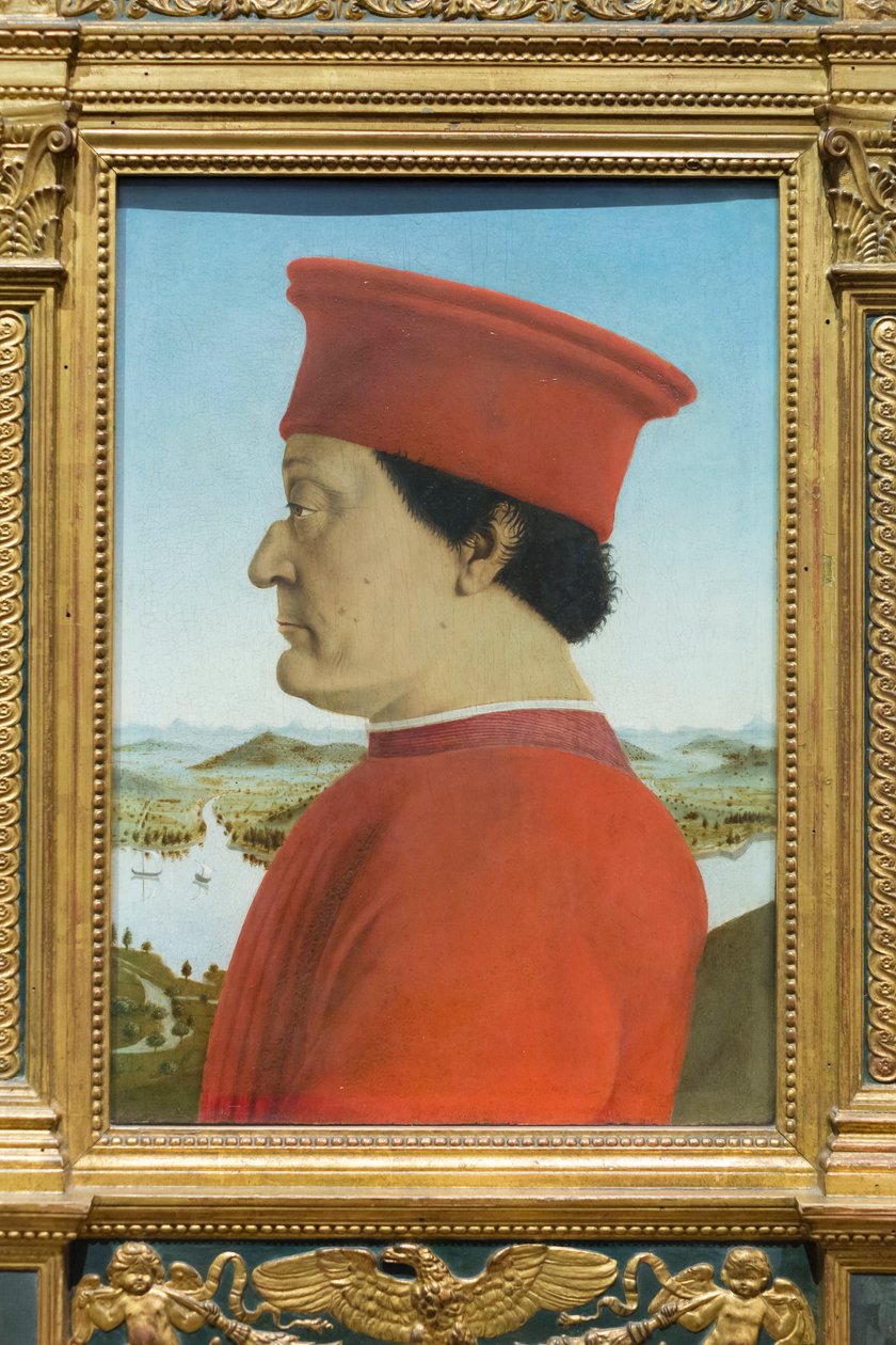Urbinon herttua Federico da Montefeltron muotokuva tekijältä Piero della Francesca