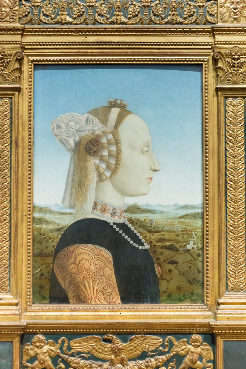 Retratos da duquesa de Urbino, Battista Sforza Finlandês tekijältä Piero della Francesca