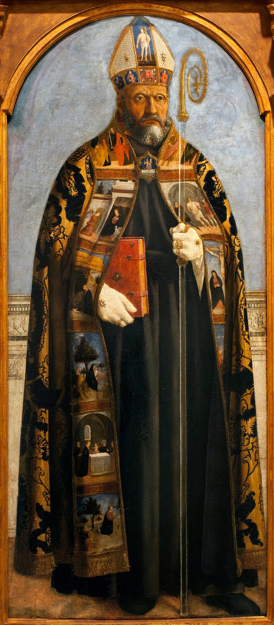 Saint Augustine - Piero della Francescan (n. 1415-1492) maalaus, tempera puulle tekijältä Piero della Francesca