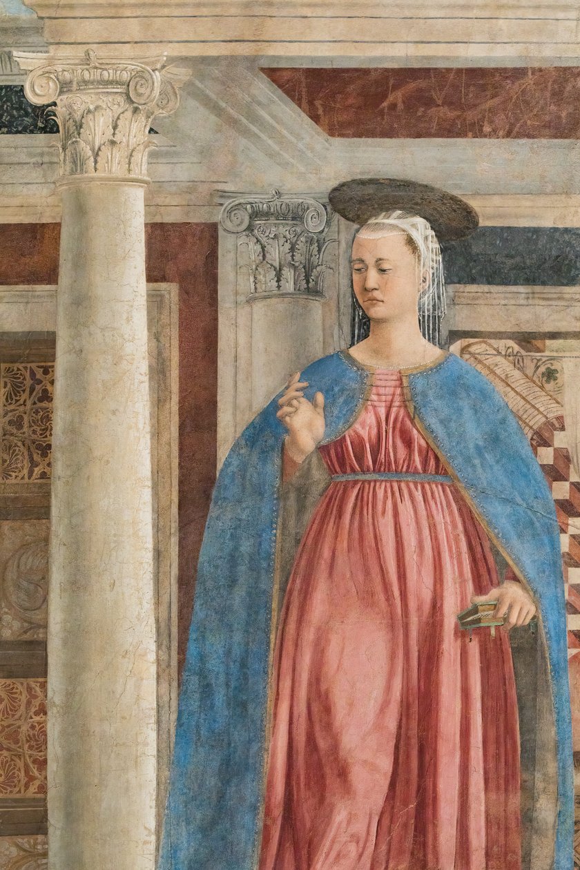 Marian ilmestys, yksityiskohta teoksesta Tarinoita todellisesta rististä (fresko). tekijältä Piero della Francesca