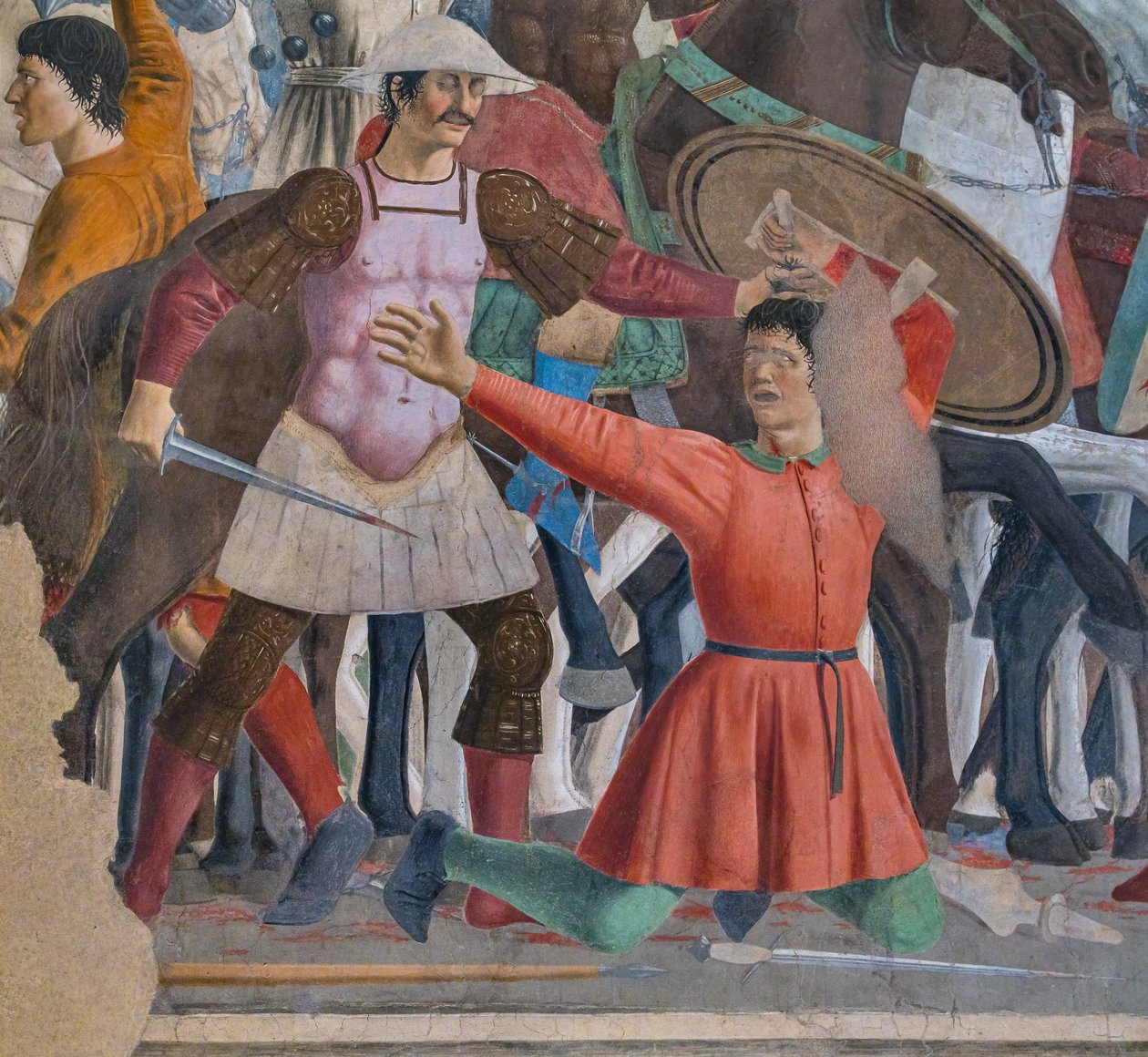 Herakleiosin ja Chosroesin taistelu, osa teoksesta Tarinoita todellisesta rististä (fresko). tekijältä Piero della Francesca