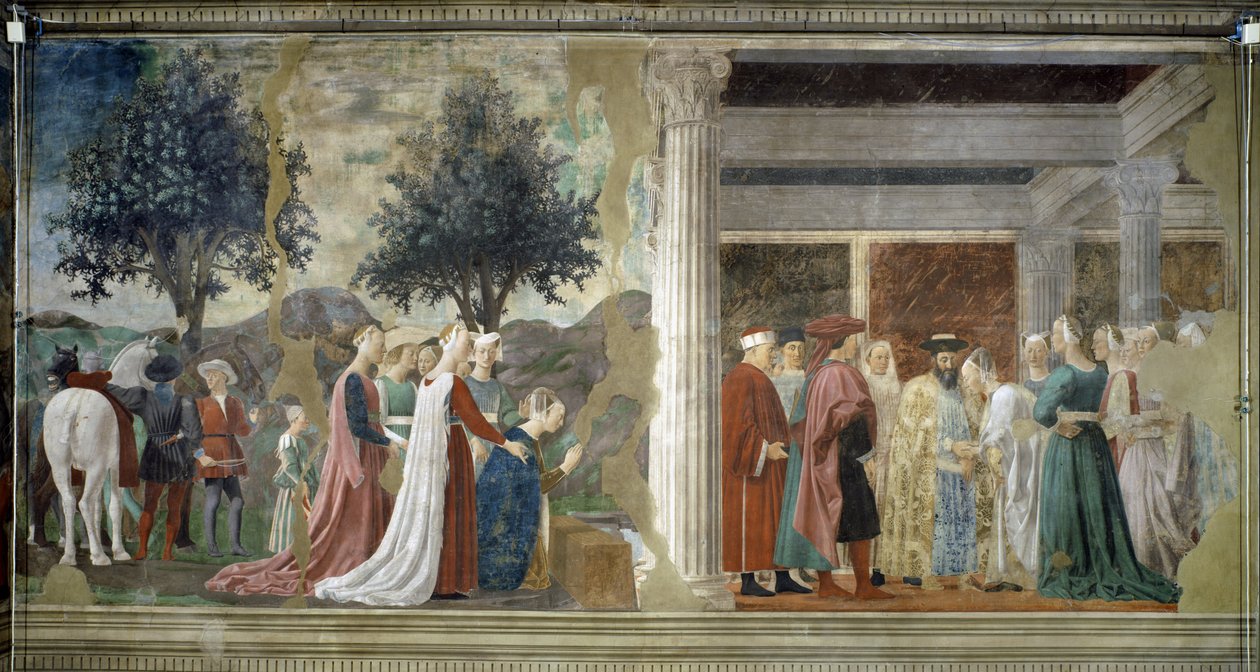 Legenda todellisesta rististä, yksityiskohta Pyhän metsän palvonnasta ja Salomonin ja Saban kuningattaren tapaamisesta tekijältä Piero della Francesca