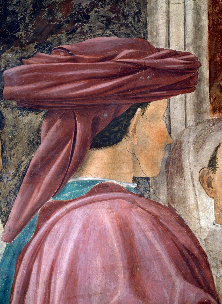 Legenda todellisesta rististä, puun palvonta, yksityiskohta kuningas Salomonista valmistunut fresko 1464. tekijältä Piero della Francesca