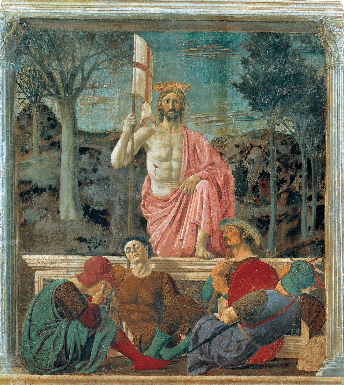 Kristuksen ylösnousemus,1463-65 (fresko) tekijältä Piero della Francesca