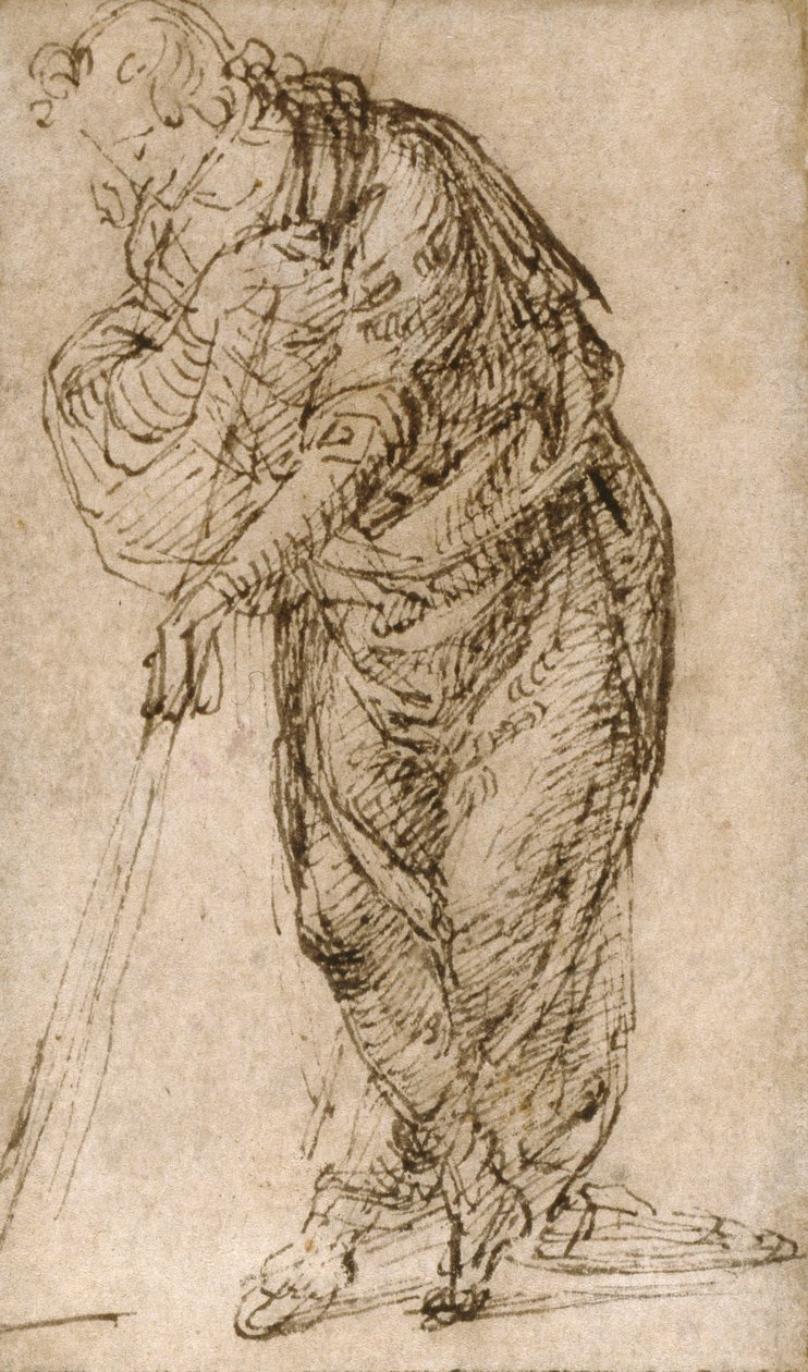 Pysyvä hahmo nojaa sauvaan, n. 1510 tekijältä Piero di Cosimo