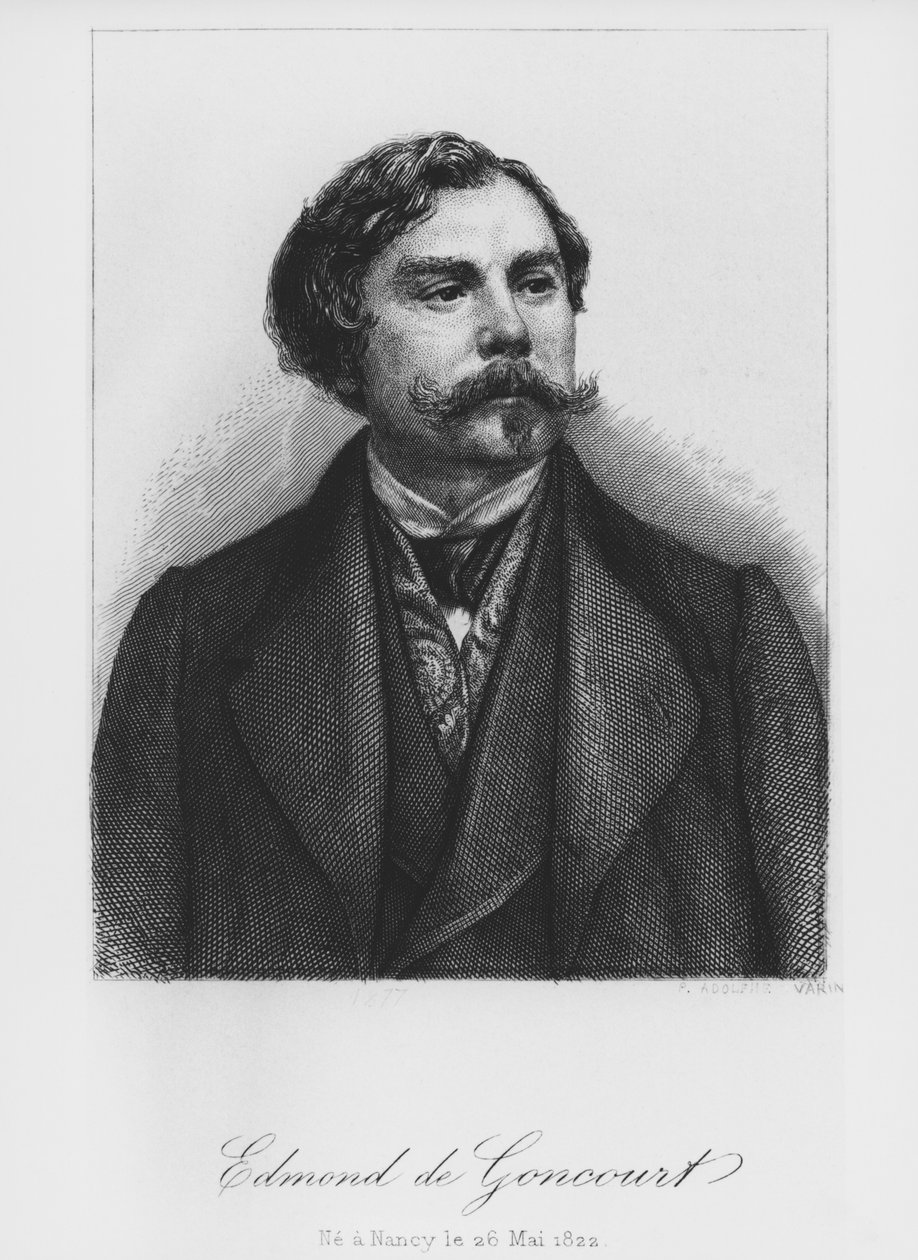 Edmond de Goncourt, 1877 tekijältä Pierre Adolphe Varin