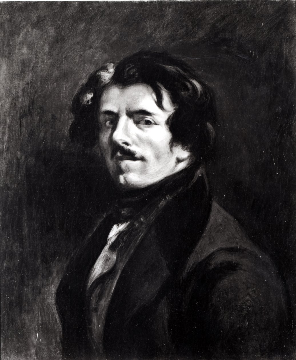 Eugene Delacroixin (1798-1863) muotokuva vuosien 1834, 1874 omakuvan jälkeen tekijältä Pierre Andrieu