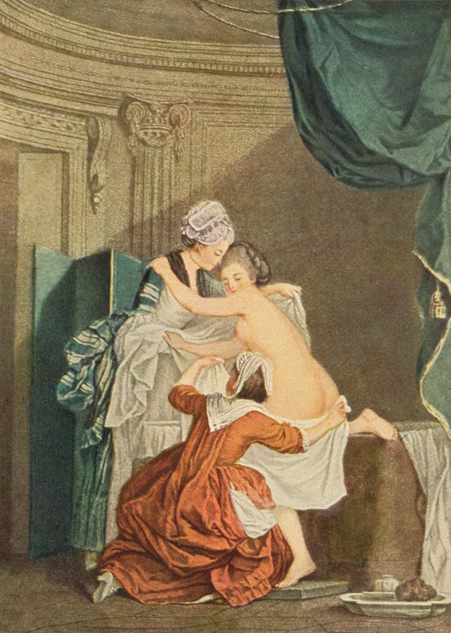 The Bath, kaiverrus Nicolas Francois Regnault tekijältä Pierre Antoine Baudouin