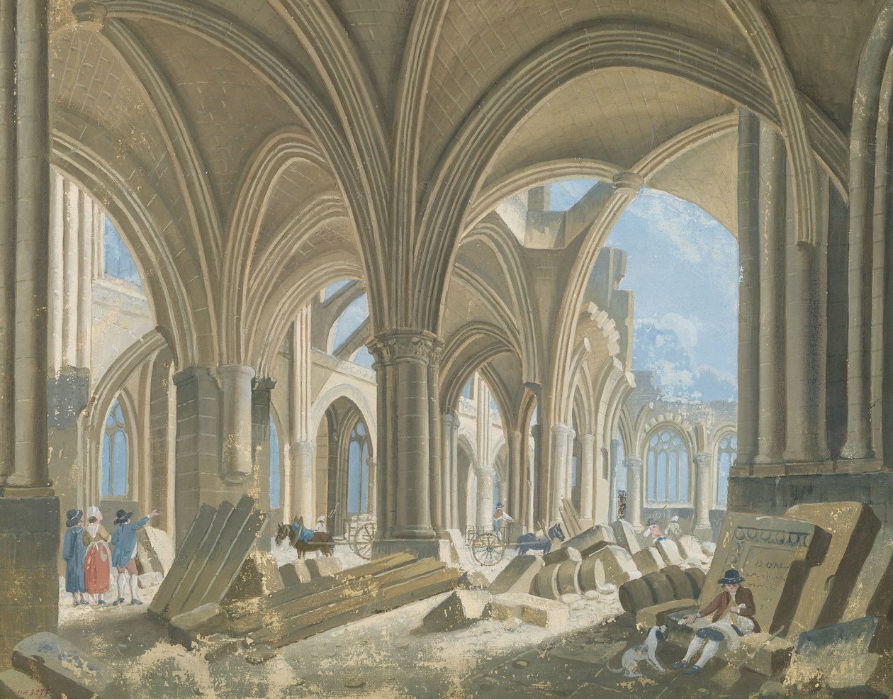 Saint-Jean-en-Greven kirkon purku, noin 1800 tekijältä Pierre Antoine Demachy