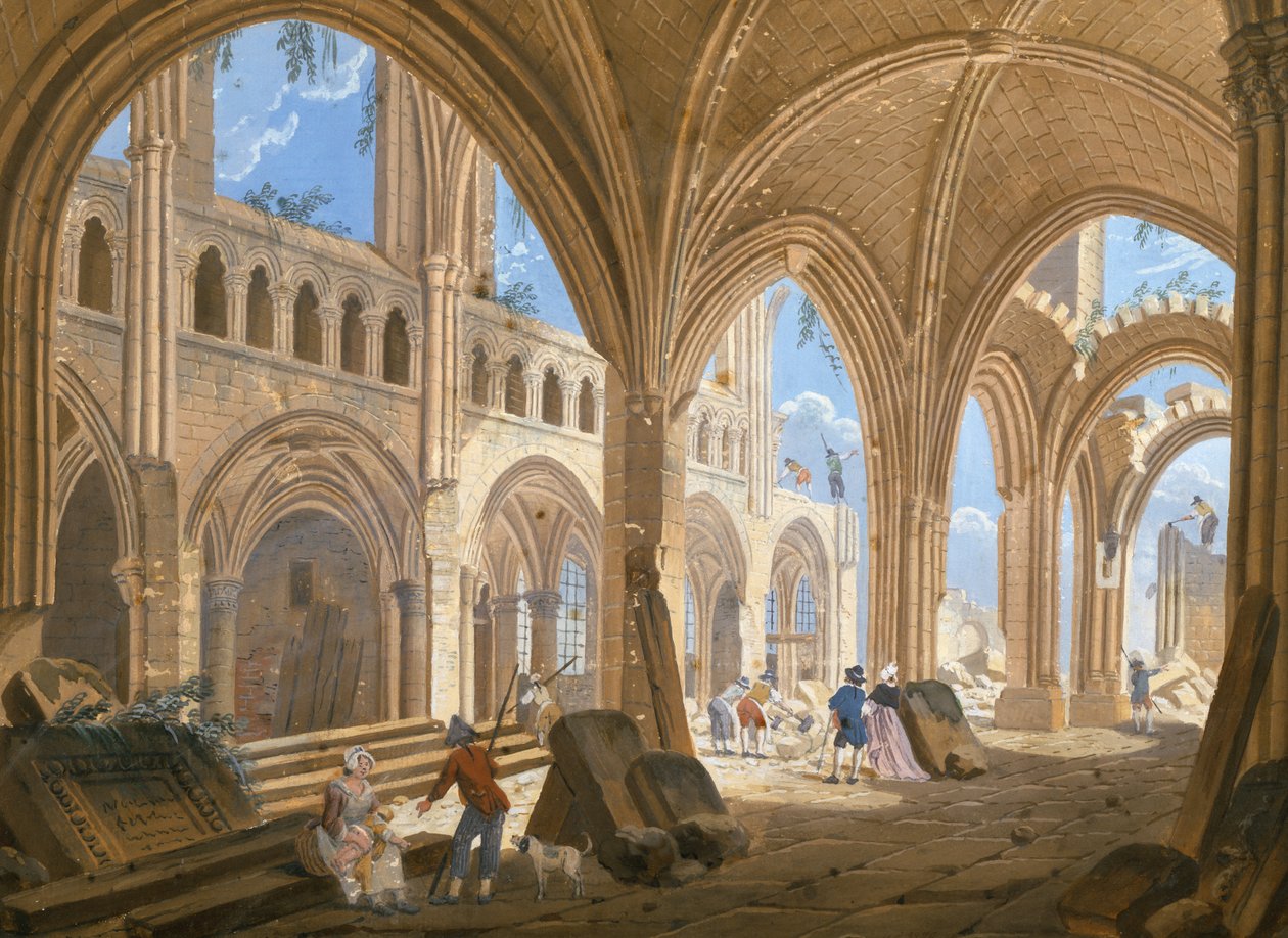 Saint-Jean-en-Greven kirkon purku, noin 1800 tekijältä Pierre Antoine Demachy