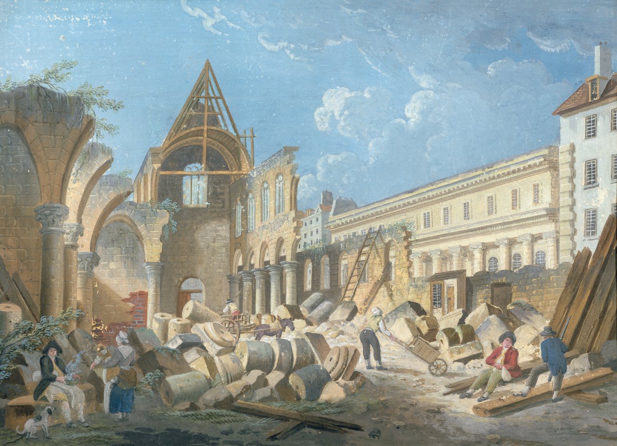 Couvent des Cordeliersin purkaminen, n. 1802 tekijältä Pierre Antoine Demachy