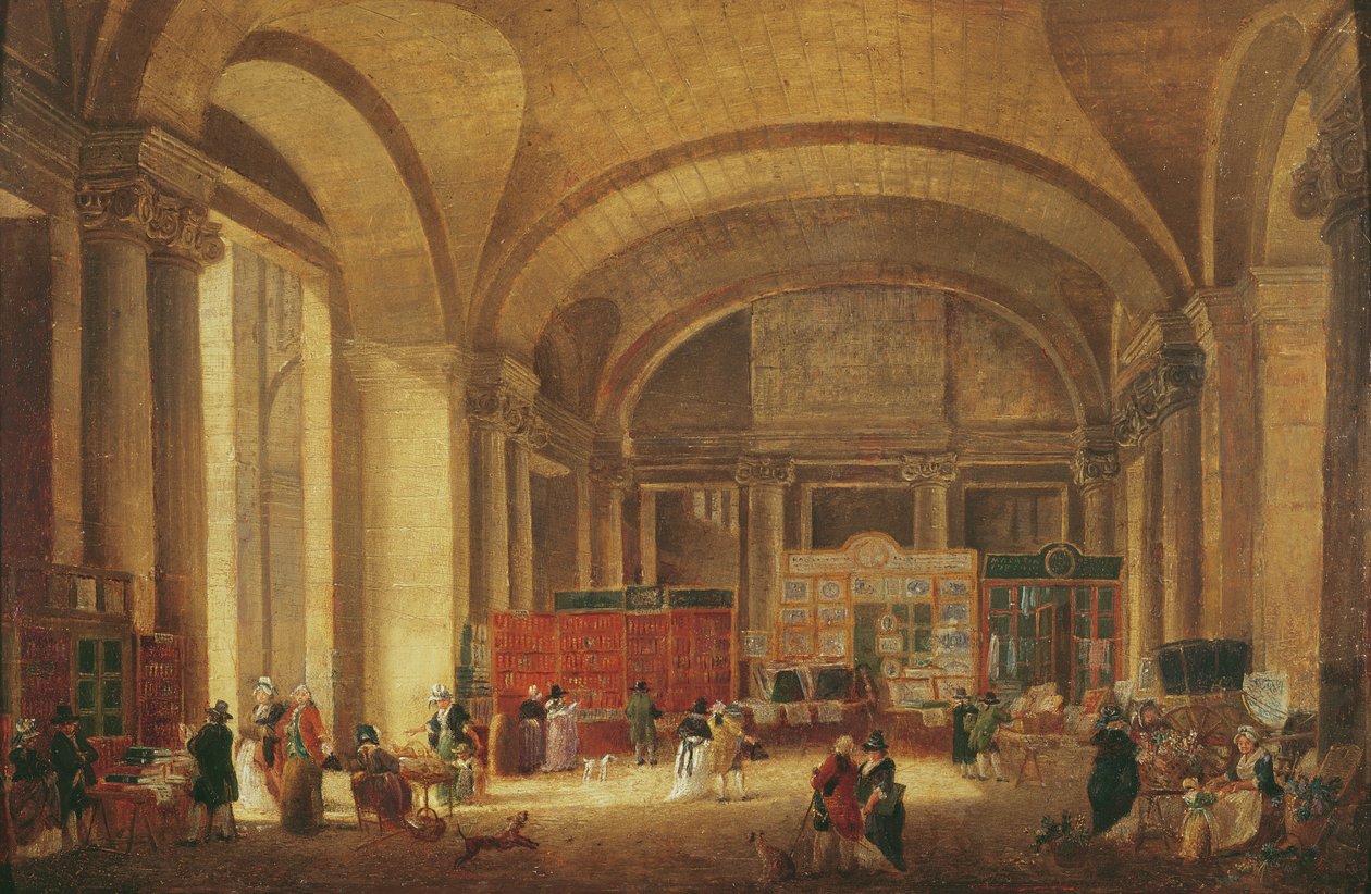 Tulosta myyjät Louvren sisäänkäynnillä, 1791 tekijältä Pierre Antoine Demachy
