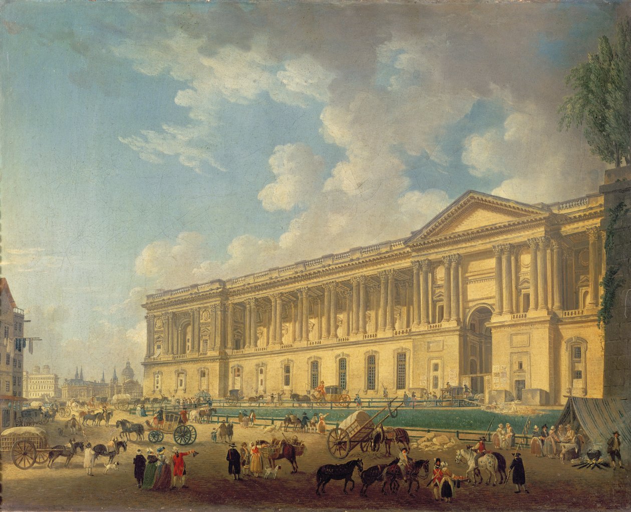 Louvren pylväikkö. noin 1770 tekijältä Pierre Antoine Demachy