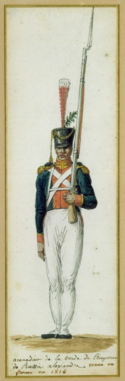 Aleksanteri I:n kaartin kranaadieri (1777-1825) vieraillessaan Ranskassa vuonna 1814 tekijältä Pierre Antoine Lesueur